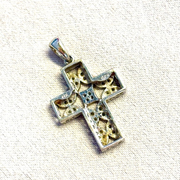 14K WHITE GOLD Pendant with Diamonds. - Picture 3 of 8